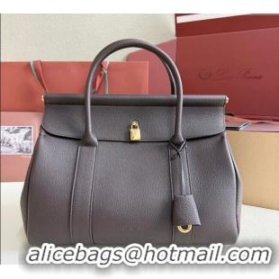 Spot Bulk Loro Piana Loom Top Handle bag L32 in Grained Calfskin Leather 0925 Coffee Brown 2025