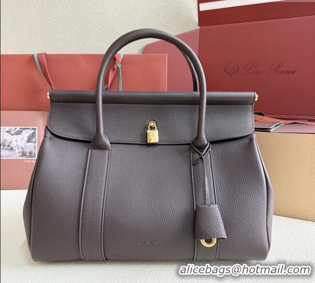 Spot Bulk Loro Piana Loom Top Handle bag L32 in Grained Calfskin Leather 0925 Coffee Brown 2025