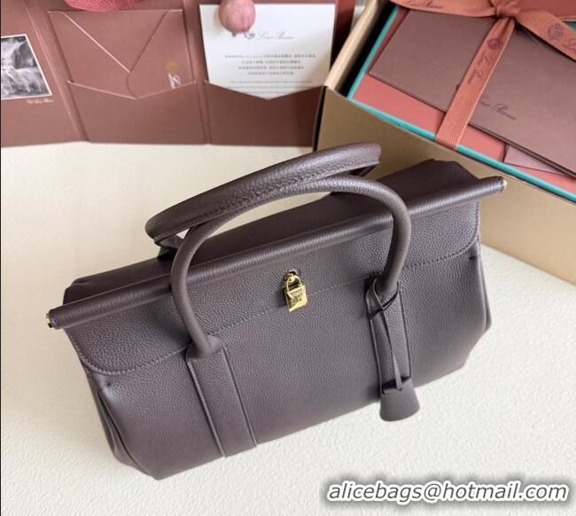 Spot Bulk Loro Piana Loom Top Handle bag L32 in Grained Calfskin Leather 0925 Coffee Brown 2025