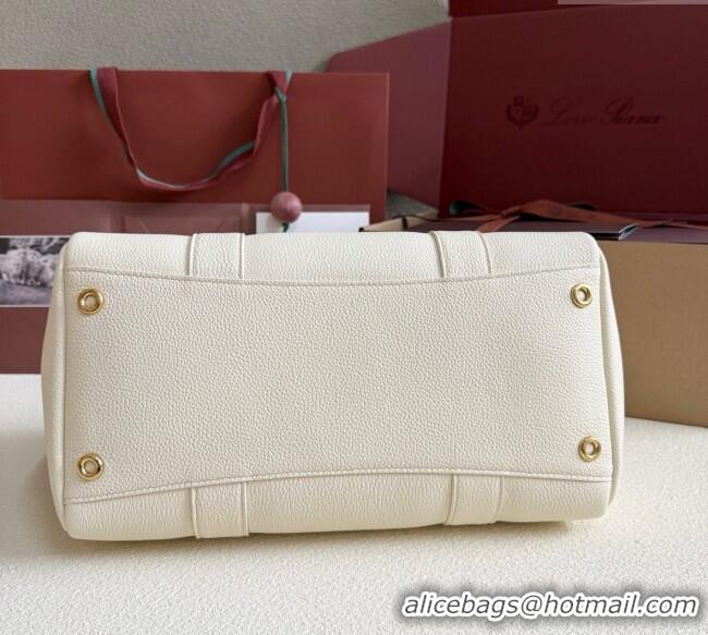 Grade Design Loro Piana Loom Top Handle bag L32 in Grained Calfskin Leather 0925 New White 2025