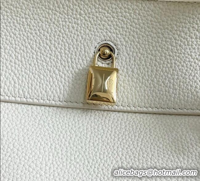 Grade Design Loro Piana Loom Top Handle bag L32 in Grained Calfskin Leather 0925 New White 2025