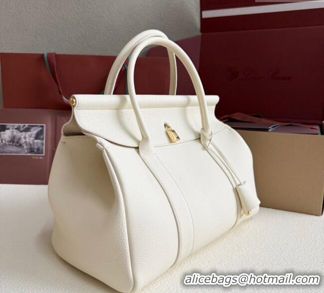 Grade Design Loro Piana Loom Top Handle bag L32 in Grained Calfskin Leather 0925 New White 2025