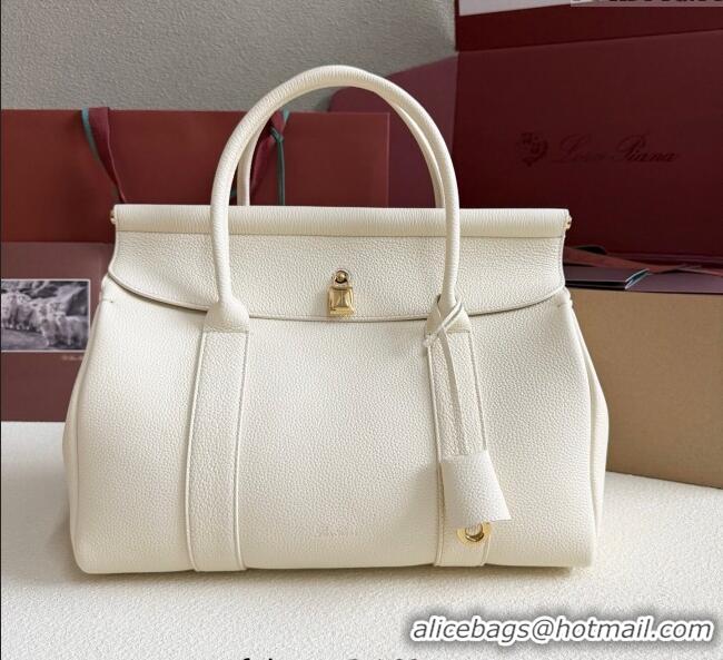 Grade Design Loro Piana Loom Top Handle bag L32 in Grained Calfskin Leather 0925 New White 2025