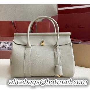 Luxurious Loro Piana Loom Top Handle bag L32 in Grained Calfskin Leather 0925 Dry Artemisia 2025