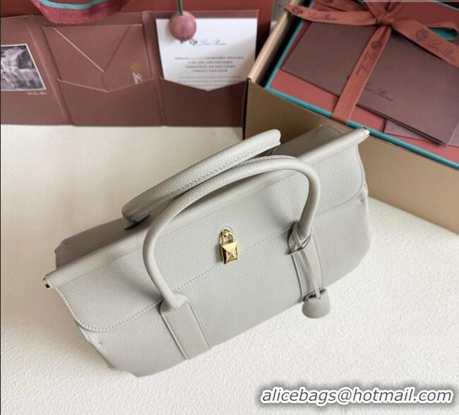 Luxurious Loro Piana Loom Top Handle bag L32 in Grained Calfskin Leather 0925 Dry Artemisia 2025