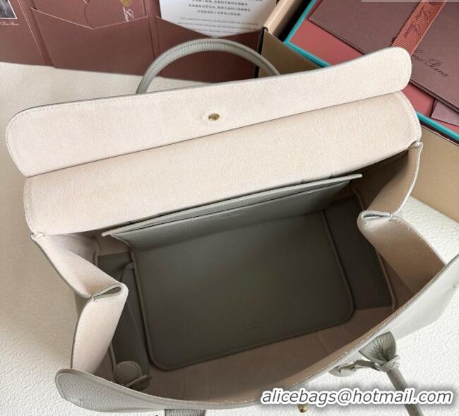 Luxurious Loro Piana Loom Top Handle bag L32 in Grained Calfskin Leather 0925 Dry Artemisia 2025