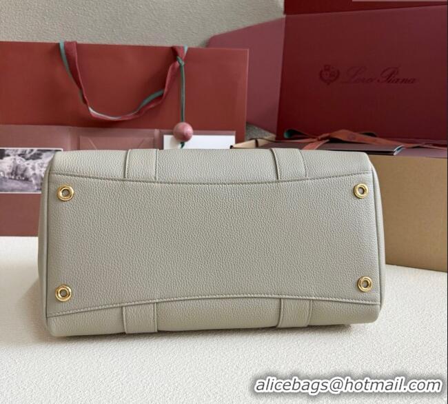 Luxurious Loro Piana Loom Top Handle bag L32 in Grained Calfskin Leather 0925 Dry Artemisia 2025