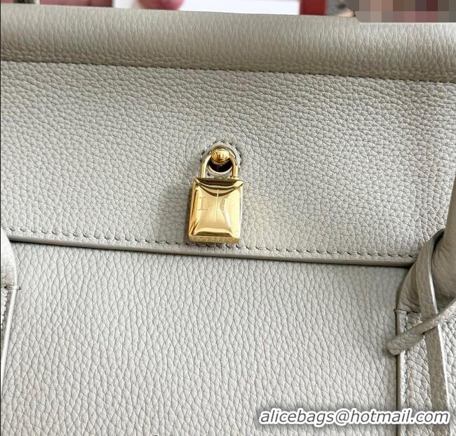 Luxurious Loro Piana Loom Top Handle bag L32 in Grained Calfskin Leather 0925 Dry Artemisia 2025