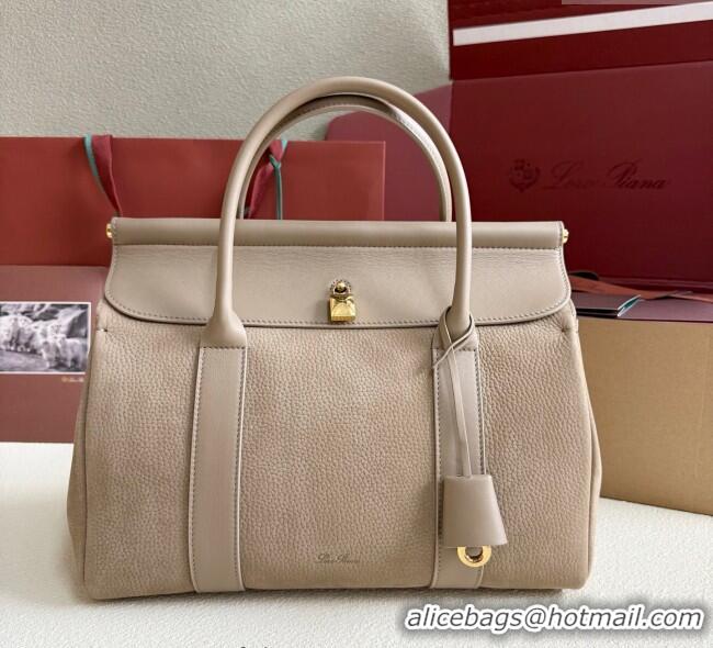 Best Product Loro Piana Loom Top Handle bag L32 in Nubuck and Calfskin Leather 0925 Taupe 2025