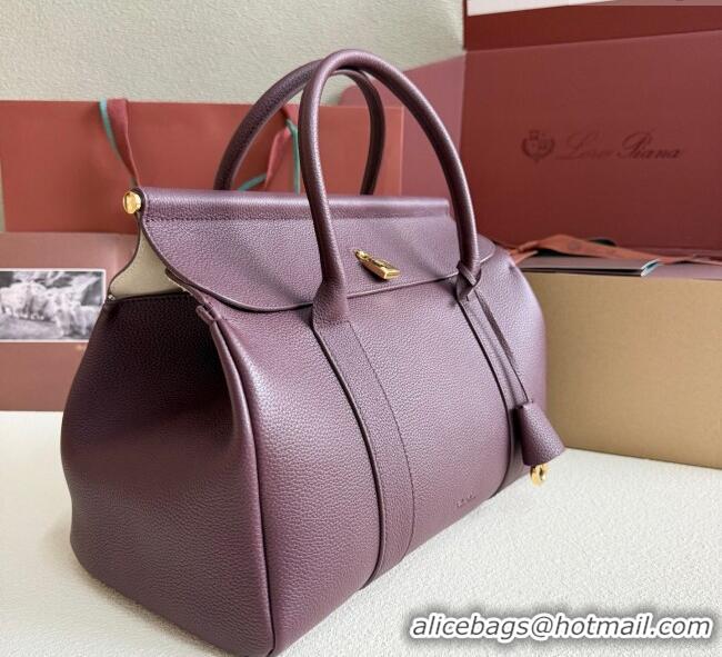 Well Crafted Loro Piana Loom Top Handle bag L32 in Grained Calfskin Leather 0925 Ormosia Red 2025