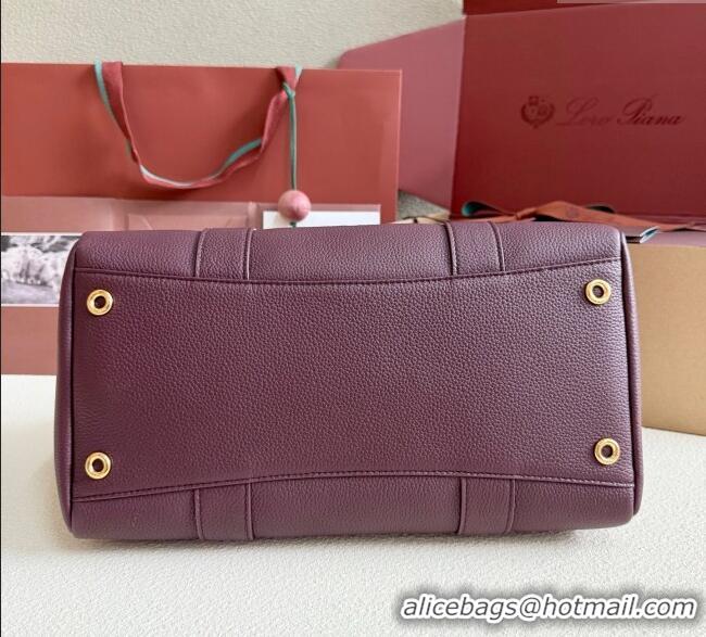 Well Crafted Loro Piana Loom Top Handle bag L32 in Grained Calfskin Leather 0925 Ormosia Red 2025