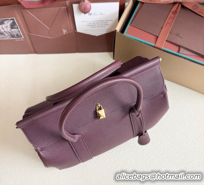 Well Crafted Loro Piana Loom Top Handle bag L32 in Grained Calfskin Leather 0925 Ormosia Red 2025