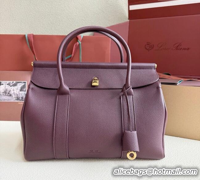 Well Crafted Loro Piana Loom Top Handle bag L32 in Grained Calfskin Leather 0925 Ormosia Red 2025