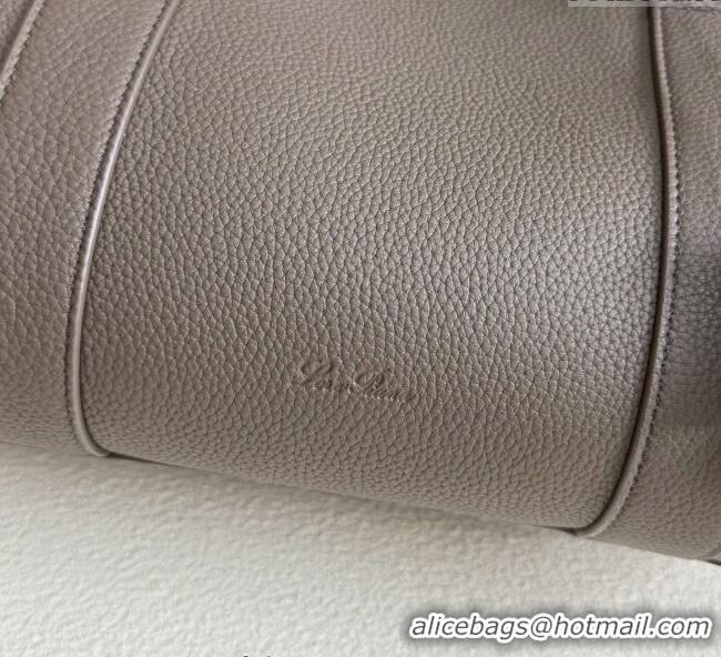 Good Quality Loro Piana Loom Top Handle bag L32 in Grained Calfskin Leather 0925 Grey 2025
