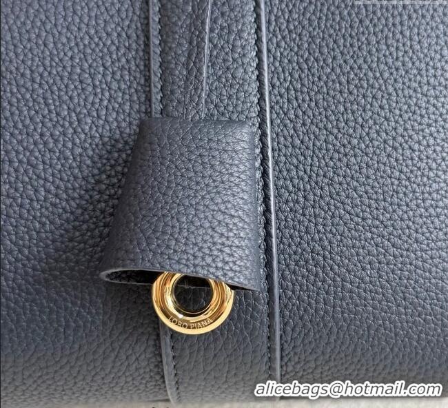 Luxury Classic Loro Piana Loom Top Handle bag L32 in Grained Calfskin Leather 0925 Dark Royal Blue 2025