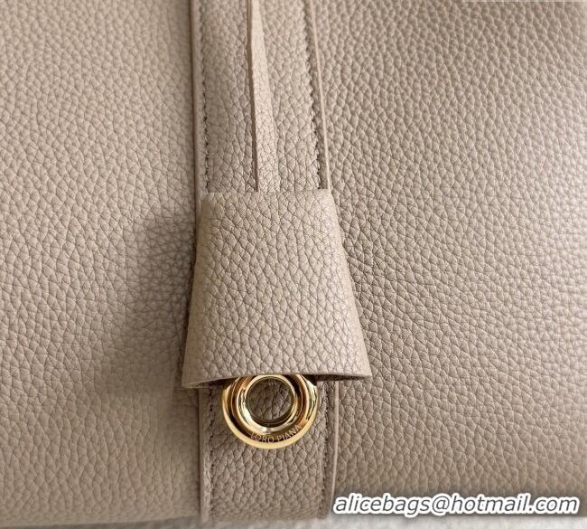 New Release Creation Loro Piana Loom Top Handle bag L32 in Grained Calfskin Leather 0925 Beige Grey 2025