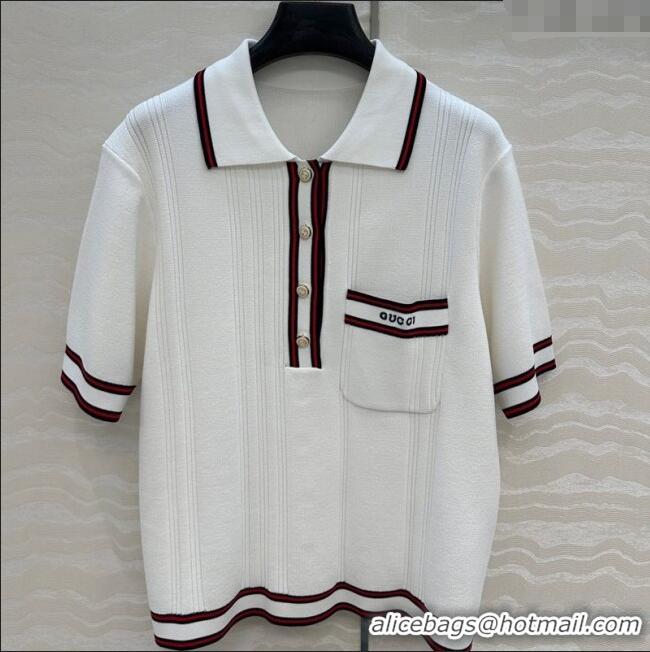 New Design Gucci Tennis Polo Top 0620 White 2025