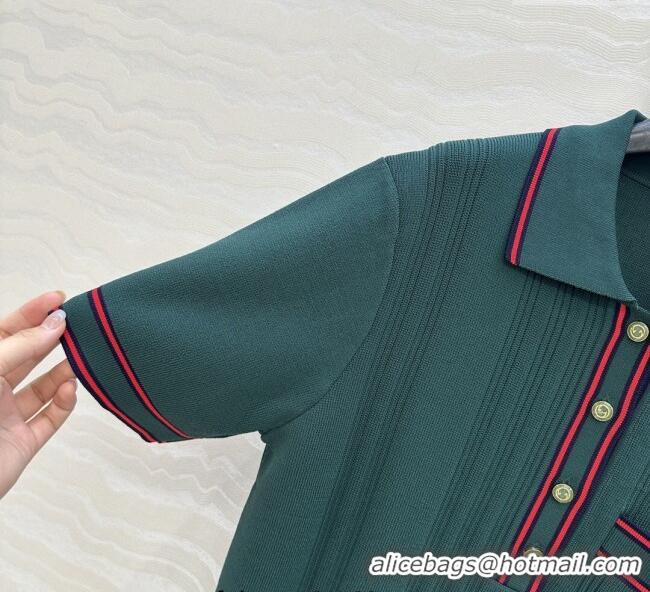 Buy Cheapest Gucci Tennis Polo Top 0620 Green 2025