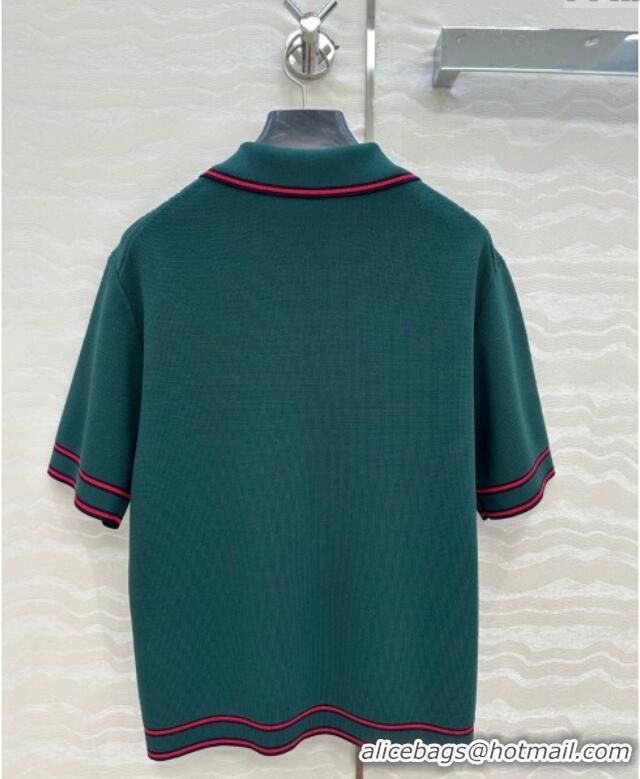 Buy Cheapest Gucci Tennis Polo Top 0620 Green 2025