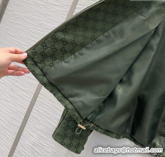 Famous Brand Gucci GG Zip Jacket 0716 Green 2025