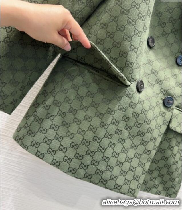 Famous Brand Gucci GG Jacket Dark 0716 Green 2025