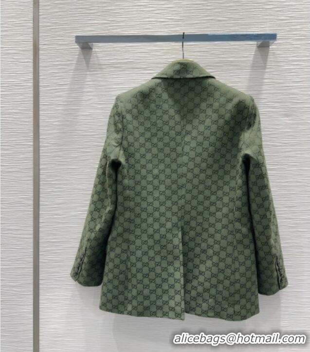 Famous Brand Gucci GG Jacket Dark 0716 Green 2025