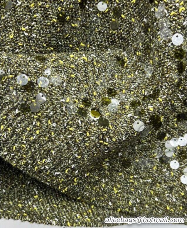 Famous Brand Gucci Sequins Knit Polo T-Shirt 0717 Green 2025