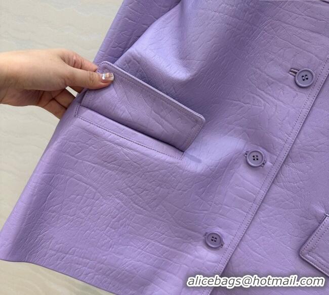 Famous Brand Gucci Sheepskin Jacket 0717 Purple 2025