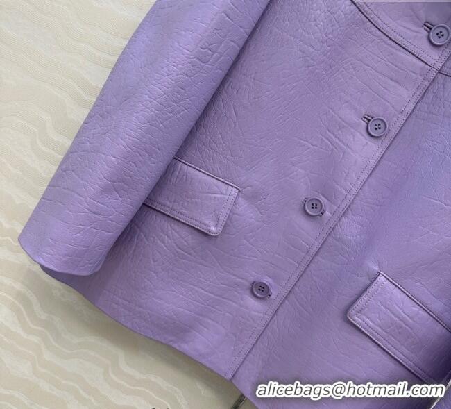 Famous Brand Gucci Sheepskin Jacket 0717 Purple 2025