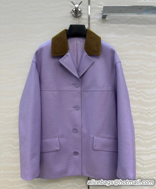 Famous Brand Gucci Sheepskin Jacket 0717 Purple 2025