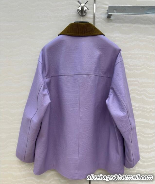 Famous Brand Gucci Sheepskin Jacket 0717 Purple 2025