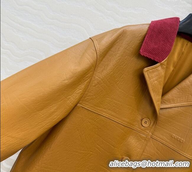 Unique Discount Gucci Sheepskin Jacket 0717 Brown 2025
