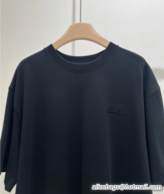 Promotional Gucci Cotton T-Shirt 0717 Black 2025(For women and man)