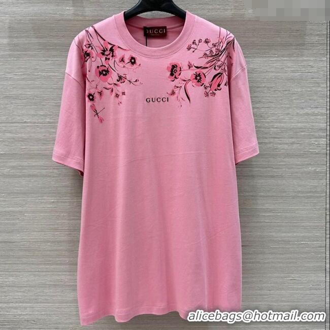 ​Famous Brand Gucci Cotton T-Shirt 0717 Pink 2025
