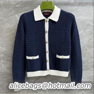 Shop Cheap Gucci Knit Cardigan G072403 Blue 2025