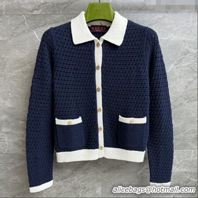 Shop Cheap Gucci Knit Cardigan G072403 Blue 2025
