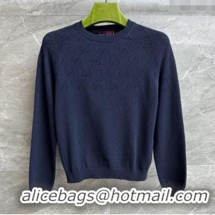 Famous Brand Gucci Knit Cardigan G072405 Deep Blue 2025