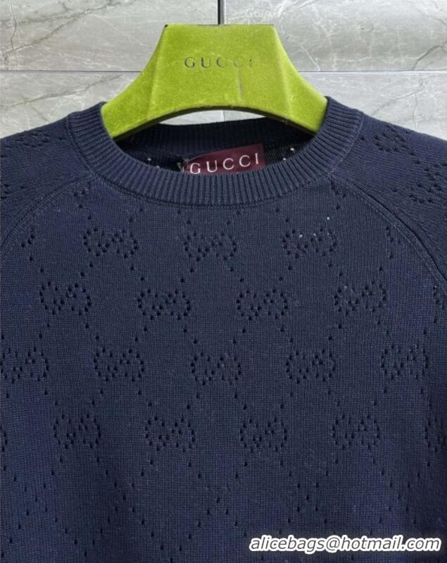 Famous Brand Gucci Knit Cardigan G072405 Deep Blue 2025