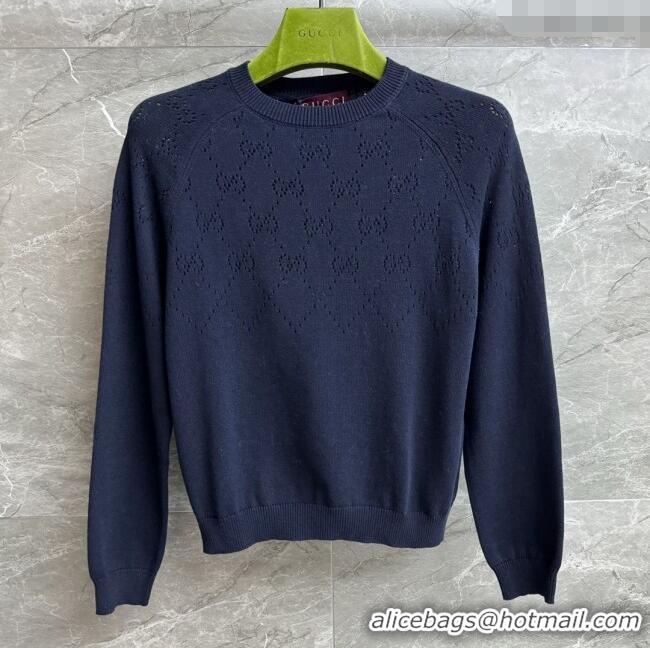 Famous Brand Gucci Knit Cardigan G072405 Deep Blue 2025