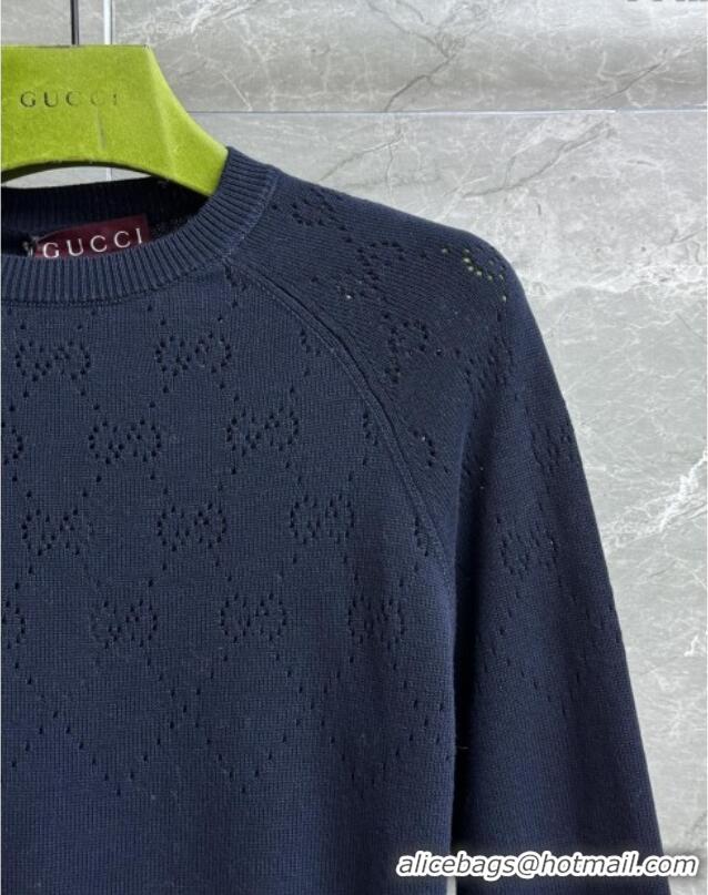 Famous Brand Gucci Knit Cardigan G072405 Deep Blue 2025