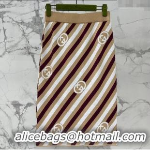 Unique Grade Gucci Wool Skirt G072409 Brown 2025