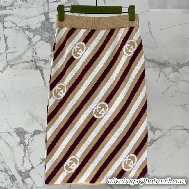 Unique Grade Gucci Wool Skirt G072409 Brown 2025