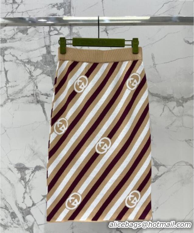 Unique Grade Gucci Wool Skirt G072409 Brown 2025