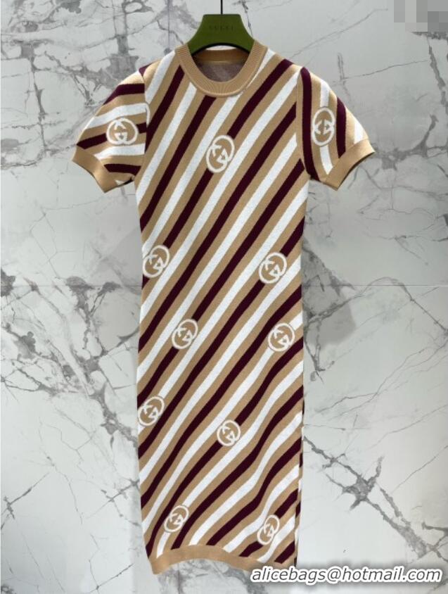 Top Quality Gucci Wool Dress G072411 Brown 2025