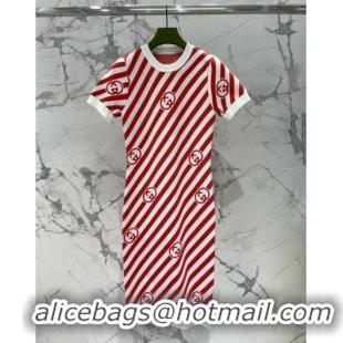 Luxury Cheap Gucci Wool Dress G072412 Red 2025