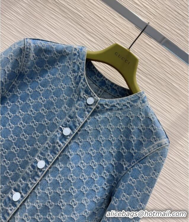 Buy Classic Gucci GG Denim Jacket G73020 Blue 2025
