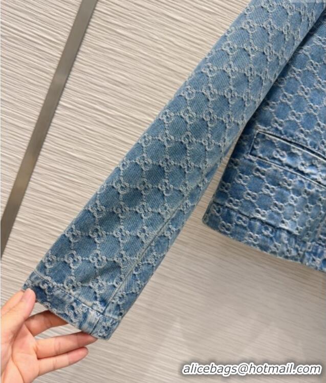 Buy Classic Gucci GG Denim Jacket G73020 Blue 2025