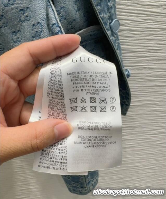 Buy Classic Gucci GG Denim Jacket G73020 Blue 2025