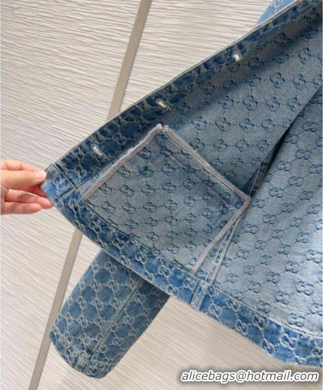 Buy Classic Gucci GG Denim Jacket G73020 Blue 2025