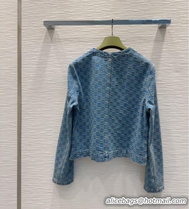 Buy Classic Gucci GG Denim Jacket G73020 Blue 2025
